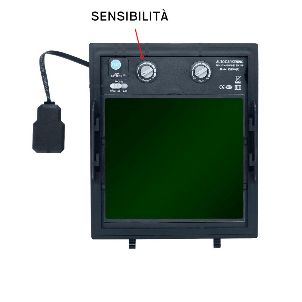 maschera per saldare sensibilità