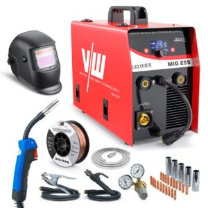 MIG MAG Schweißgerät 255A Set Schweißhelm Stahldraht Fülldraht Zubehör MIG255 (1)